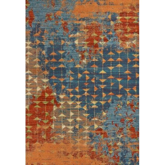 Illusions Blue/Coral Elements 3'3" x 4'11" Rug