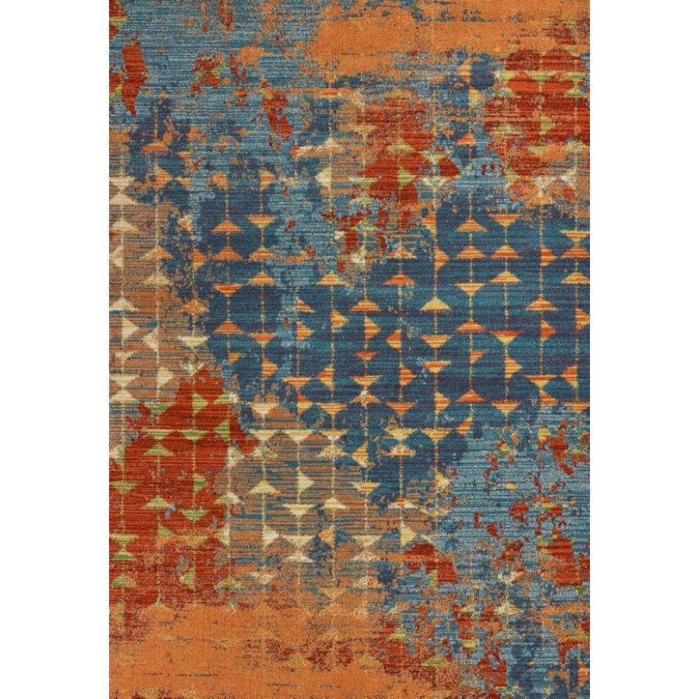 Illusions Blue/Coral Elements 3'3" x 4'11" Rug