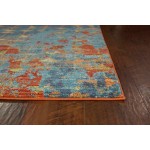 Illusions Blue/Coral Elements 5'3" x 7'7" Rug