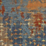 Illusions Blue/Coral Elements 5'3" x 7'7" Rug