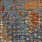 Illusions Blue/Coral Elements 6'7" x 9'6" Rug