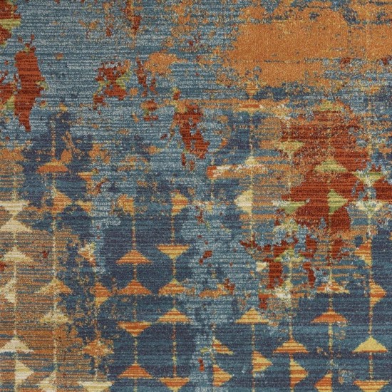Illusions Blue/Coral Elements 6'7" x 9'6" Rug