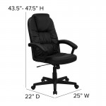 High Back Black LeatherSoft Executive Swivel Office Chair with Arms