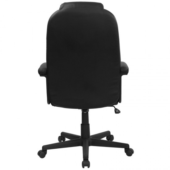 High Back Black LeatherSoft Executive Swivel Office Chair with Arms