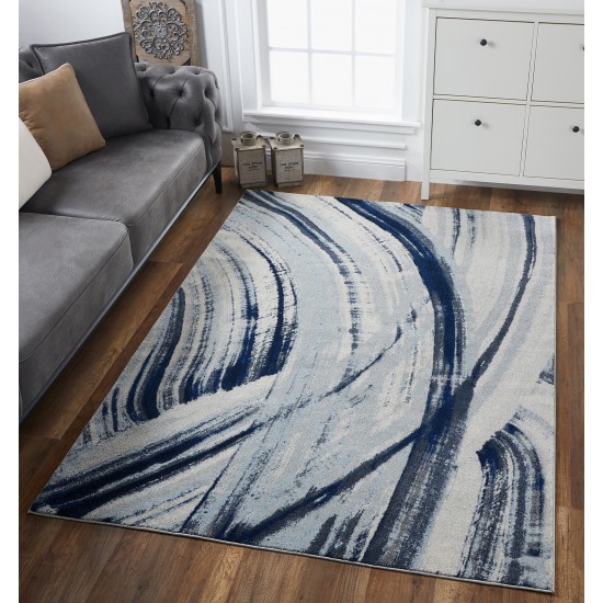 Illusions Ivory/Blue Elements 6'7" x 9'6" Rug