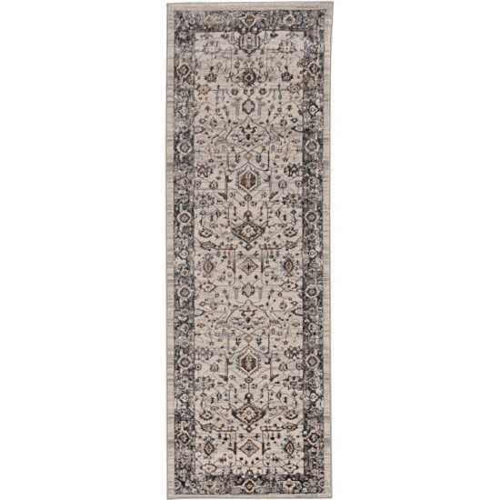 Inspire Ivory/Grey Empera 2'2" x 6'11" Runner Rug