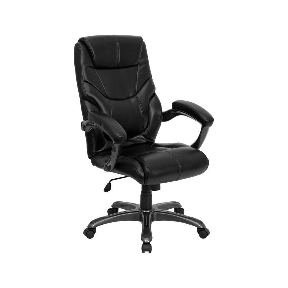 High Back Black LeatherSoft Overstuffed Executive Swivel Ergonomic Office Chair with Arms High Back Black LeatherSoft Overstuffed Executive Swivel Ergonomic Office Chair with Arms