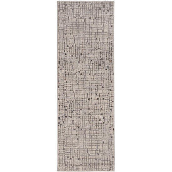 Inspire Ivory/Grey Escape 2'2" x 6'11" Runner Rug