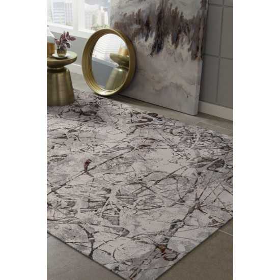 Inspire Ivory/Grey Escape 5'3" x 7'7" Rug