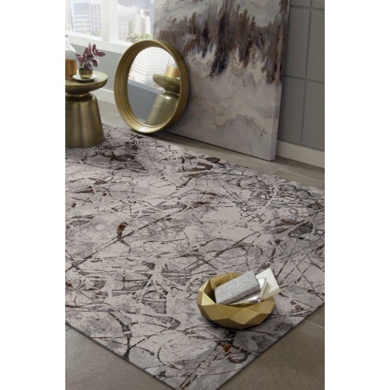 Inspire Ivory/Grey Escape 7'10" x 10'10" Rug