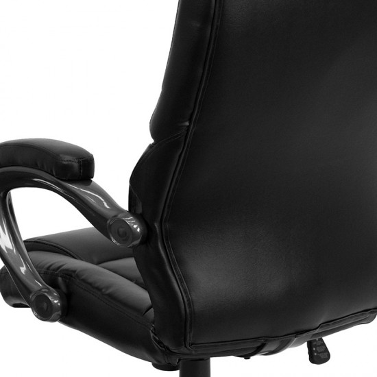 High Back Black LeatherSoft Overstuffed Executive Swivel Ergonomic Office Chair with Arms