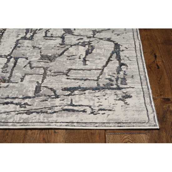 Inspire Grey Expressions 2'2" x 6'11" Runner Rug