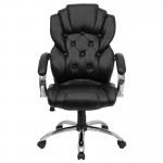 High Back Transitional Style Black LeatherSoft Executive Swivel Office Chair with Arms