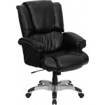 High Back Black LeatherSoft OverStuffed Executive Swivel Ergonomic Office Chair with Fully Upholstered Arms