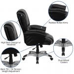 High Back Black LeatherSoft OverStuffed Executive Swivel Ergonomic Office Chair with Fully Upholstered Arms