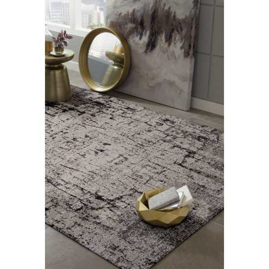Karina Ivory/Grey Palette 8' Round Rug
