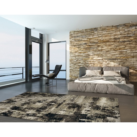 Karina Ivory/Charcoal Moda 8' Round Rug