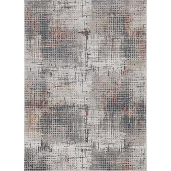 Lara Grey/Brick Inspire 2'2" x 6'11 Runner Rug