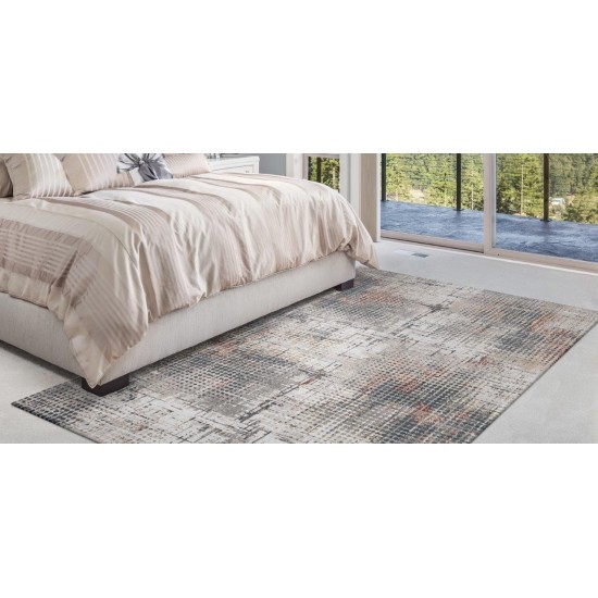 Lara Grey/Brick Inspire 6'7" x 9'6" Rug