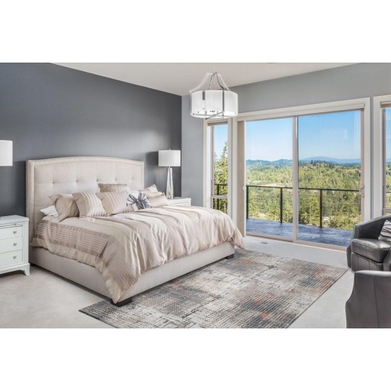 Lara Grey/Brick Inspire 7'10" x 10'10" Rug