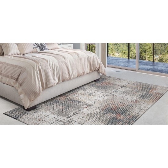 Lara Grey/Brick Inspire 9'10" x 13'2" Rug