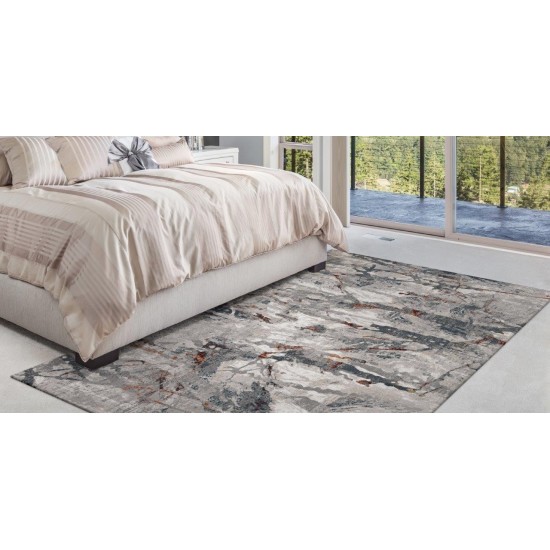 Lara Grey/Brick Whisper 6'7" x 9'6" Rug