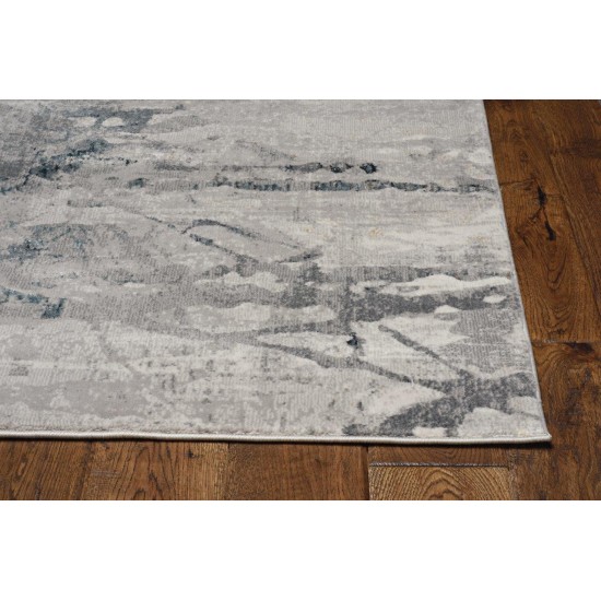 Lara Grey/Teal Whisper 2'2" x 6'11 Runner Rug