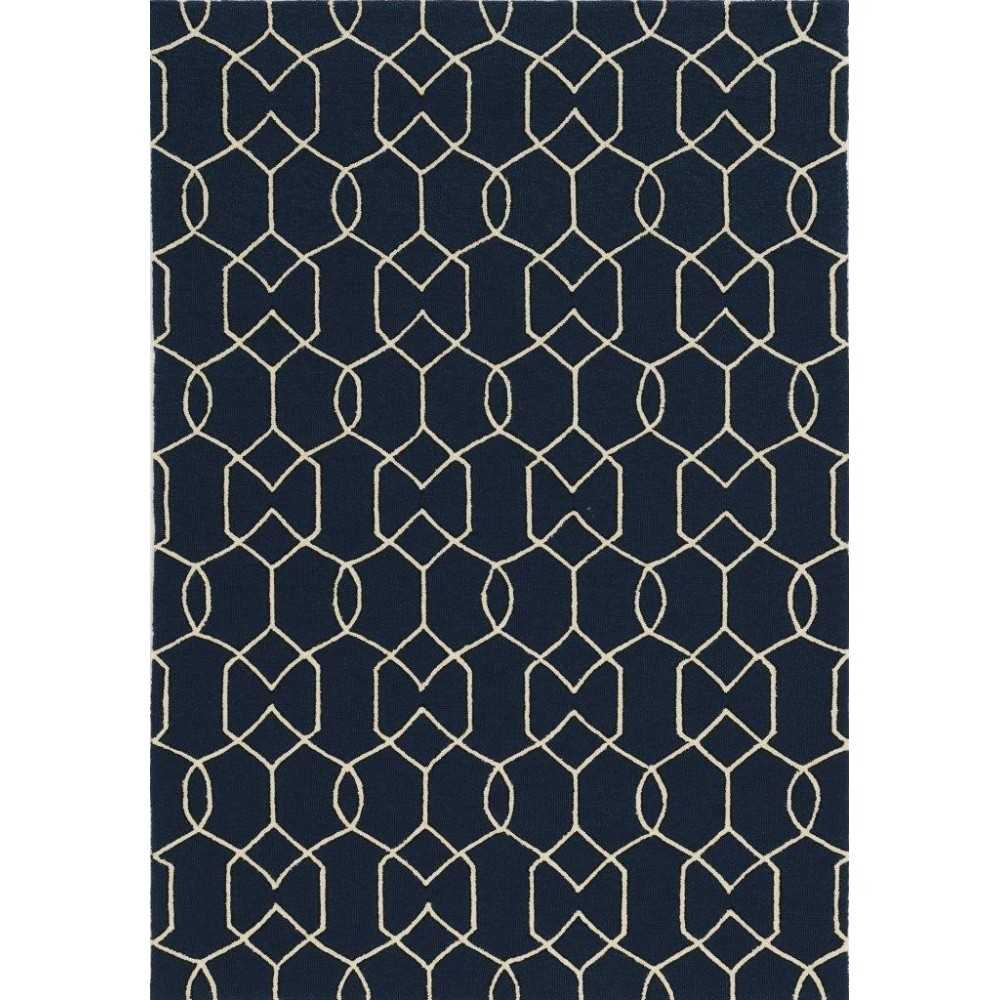 Libby Langdon Hamptons Navy Groovy Gate 21" x 34" Rug