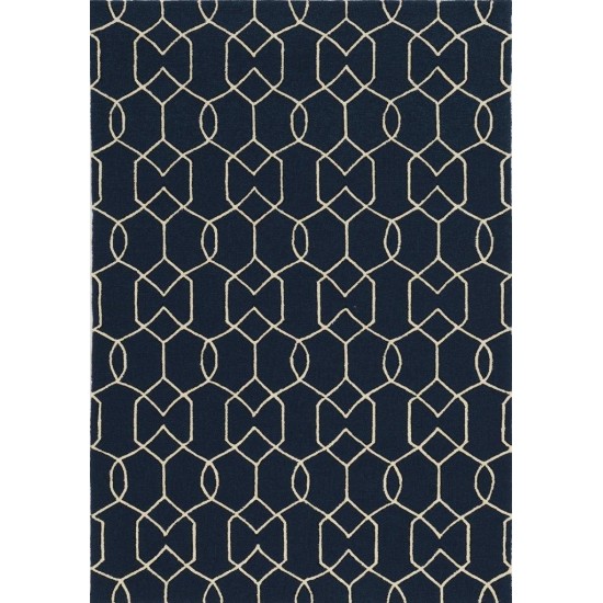 Libby Langdon Hamptons Navy Groovy Gate 3' x 5' Rug