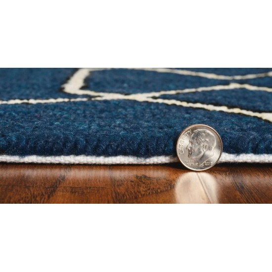 Libby Langdon Hamptons Navy Groovy Gate 3' x 5' Rug