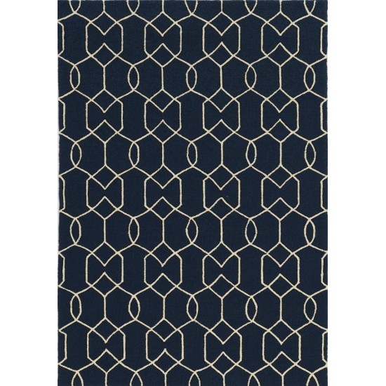 Libby Langdon Hamptons Navy Groovy Gate 6'6" x 9'6" Rug