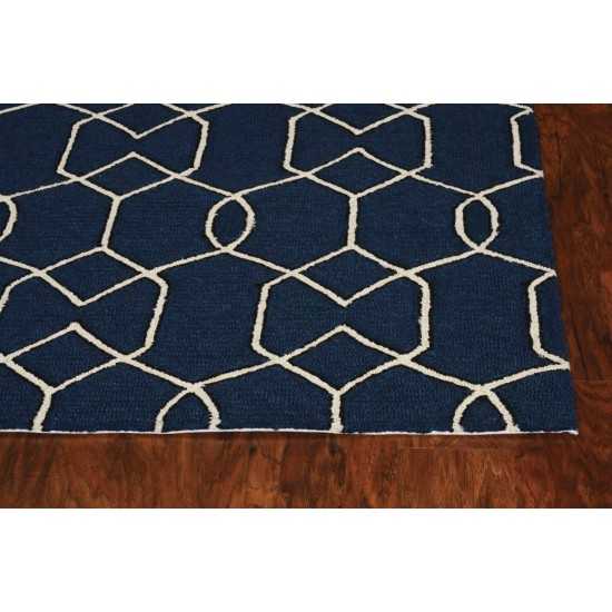 Libby Langdon Hamptons Navy Groovy Gate 6'6" x 9'6" Rug