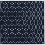 Libby Langdon Hamptons Navy Groovy Gate 7' Square Rug