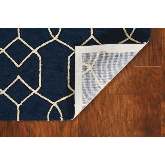 Libby Langdon Hamptons Navy Groovy Gate 8' x 11' Rug