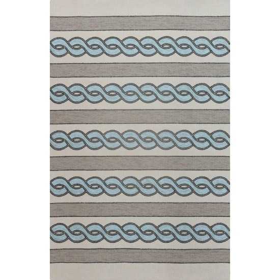 Libby Langdon Hamptons Ivory/Spa Cable Knit 6'6" x 9'6" Rug