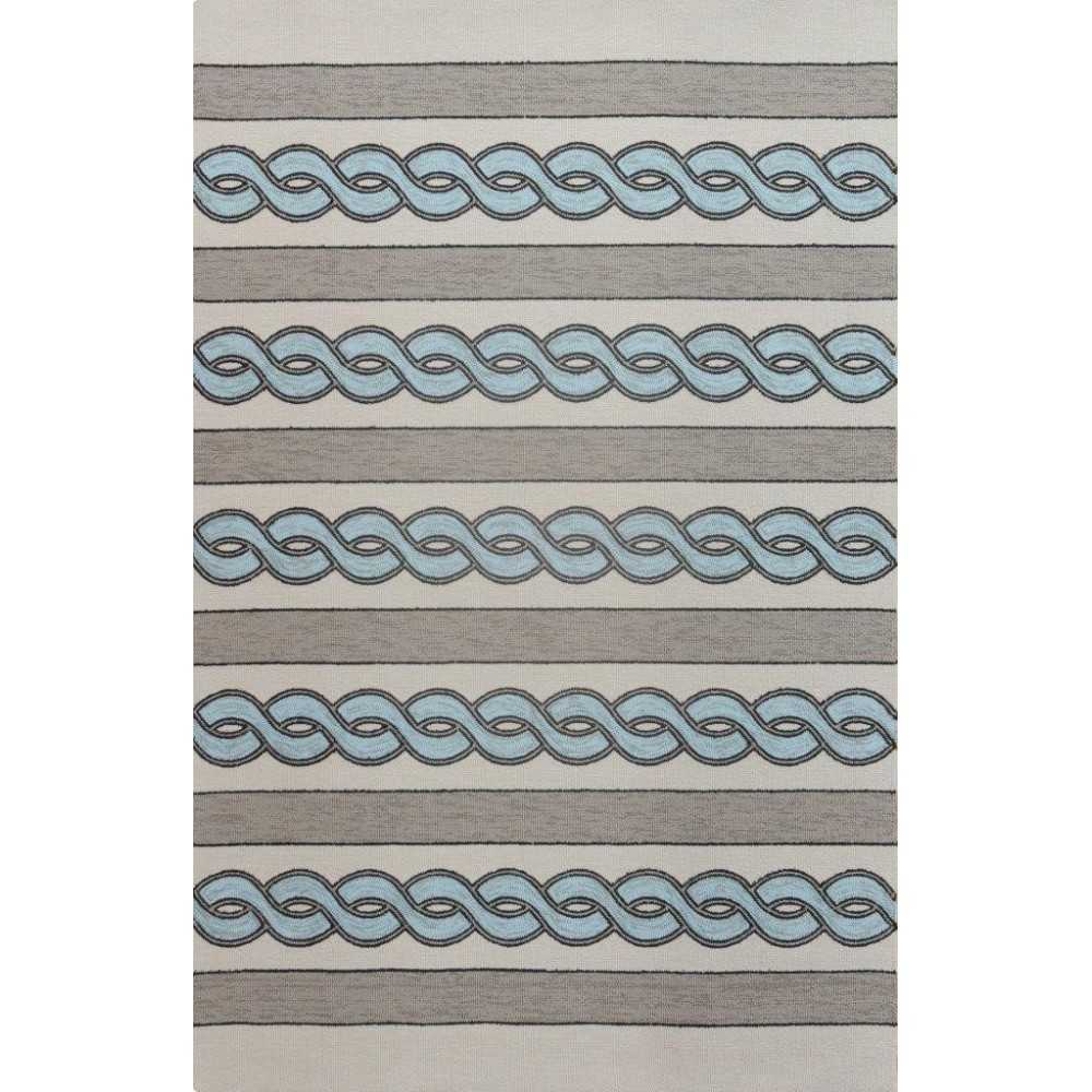 Libby Langdon Hamptons Ivory/Spa Cable Knit 6'6" x 9'6" Rug