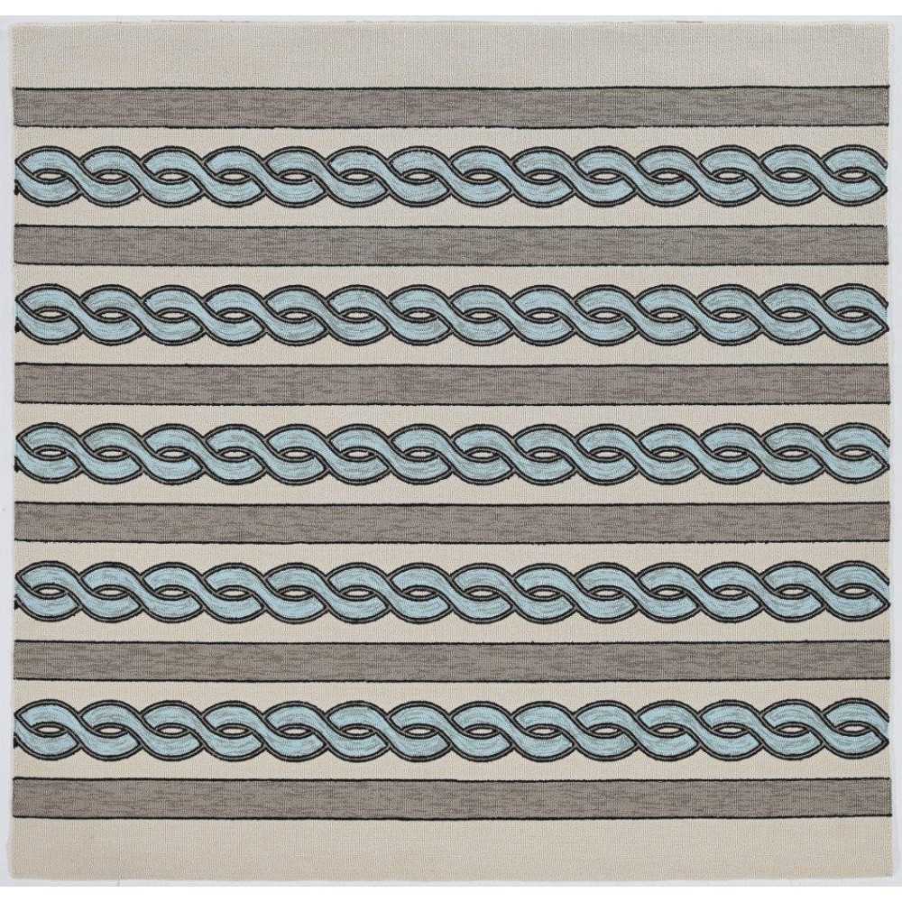 Libby Langdon Hamptons Ivory/Spa Cable Knit 7' Square Rug