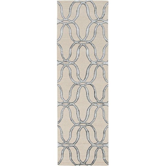 Libby Langdon Upton Putty/Silver Streamer 2'3" x 8' Runner Rug