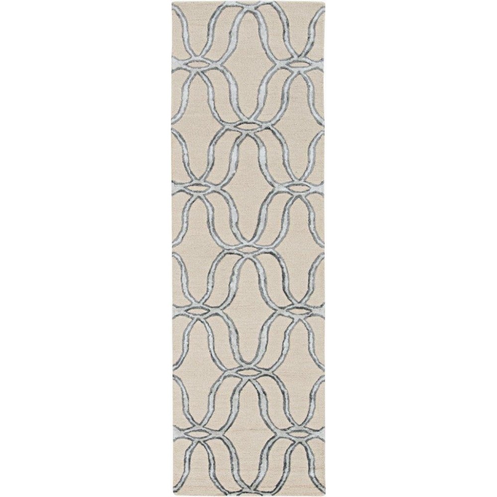 Libby Langdon Upton Putty/Silver Streamer 2'3" x 8' Runner Rug