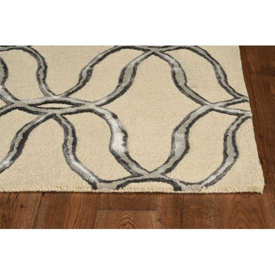 Libby Langdon Upton Putty/Silver Streamer 2'3" x 8' Runner Rug