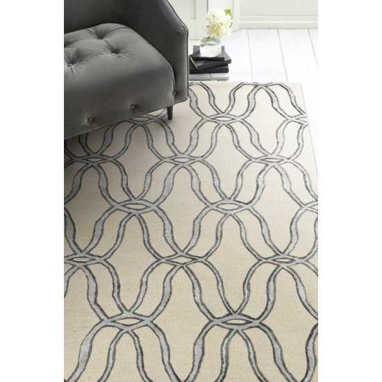 Libby Langdon Upton Putty/Silver Streamer 2'3" x 8' Runner Rug