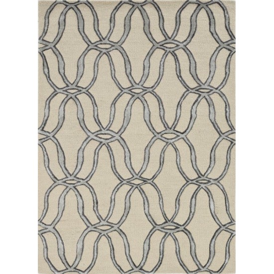 Libby Langdon Upton Putty/Silver Streamer 8' x 10' Rug