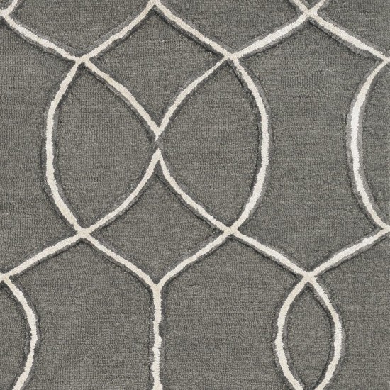 Libby Langdon Upton Charcoal/Snow Groovy Gate 12' x 15' Rug