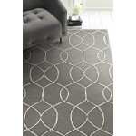 Libby Langdon Upton Charcoal/Snow Groovy Gate 2'3" x 8' Runner Rug