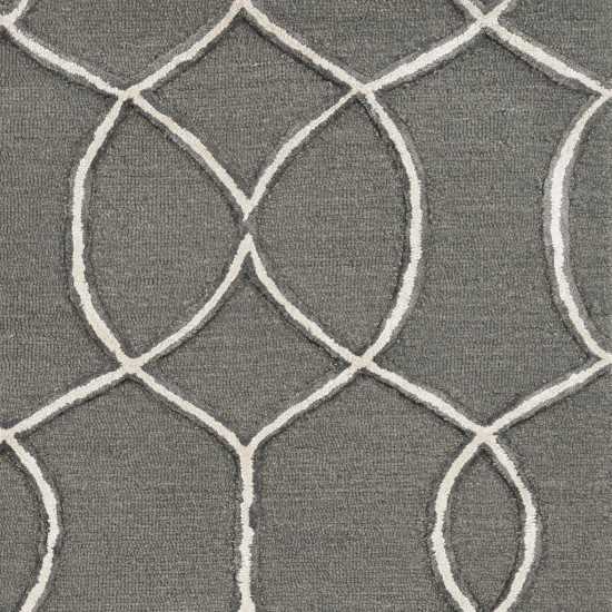 Libby Langdon Upton Charcoal/Snow Groovy Gate 2'3" x 8' Runner Rug