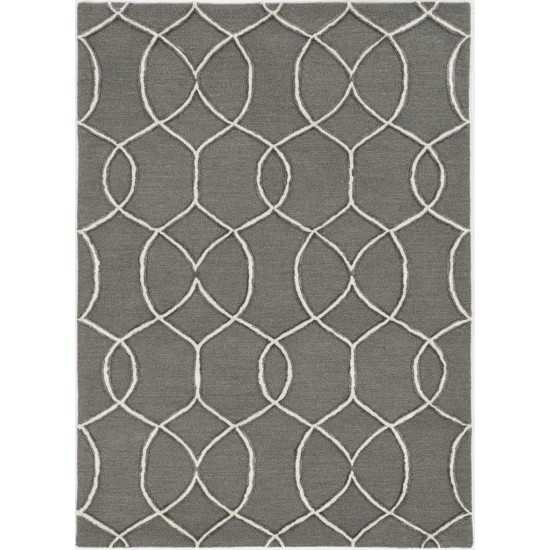 Libby Langdon Upton Charcoal/Snow Groovy Gate 8' x 10' Rug