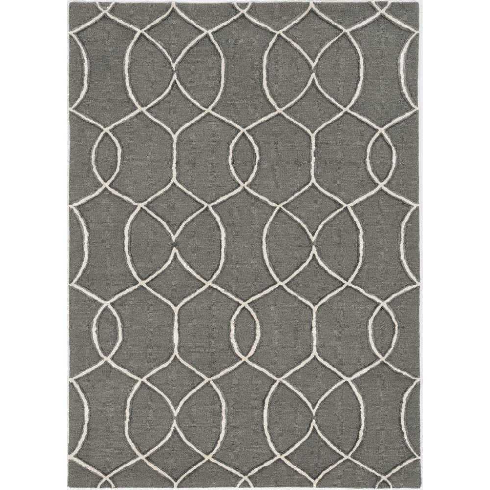 Libby Langdon Upton Charcoal/Snow Groovy Gate 8' x 10' Rug