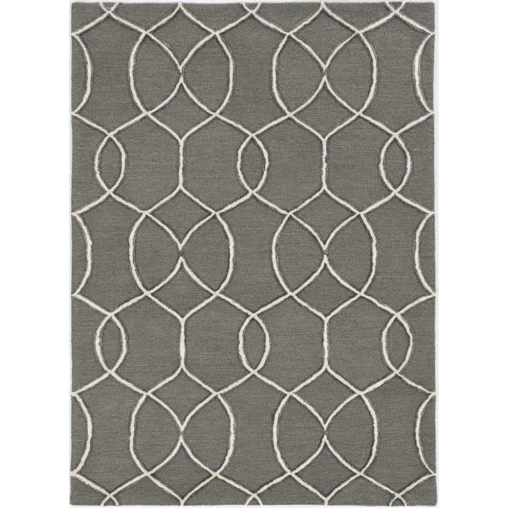 Libby Langdon Upton Charcoal/Snow Groovy Gate 9' x 13' Rug