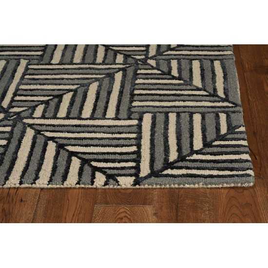 Libby Langdon Upton Navy/Charcoal Diagonal Tile 2'3" x 8' Runner Rug