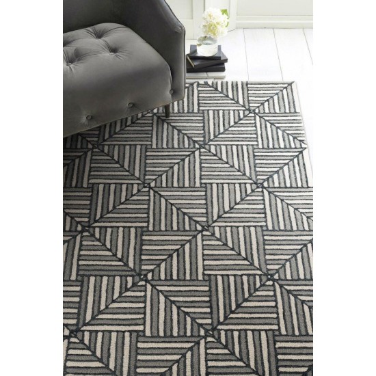 Libby Langdon Upton Navy/Charcoal Diagonal Tile 9' x 13' Rug